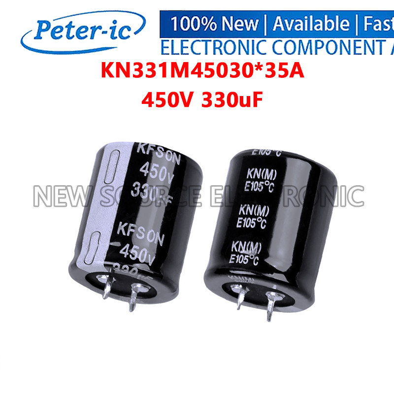 (1 ชิ้น) 450V 330uF D30xL35 มม. 1.18x1.38in KN331M45030*35A Snap-In อลูมิเนียม Electrolytic Capac