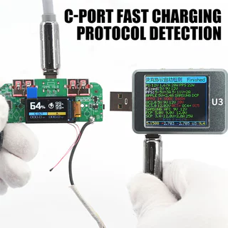 PCBFUN โมดูลชาร์จเร็ว Power Bank 22.5W ชาร์จเร็ว PD QC SCP VOOC จอสี TFT USB-C สำหรับแบตเตอรี่ 3.7V DIY