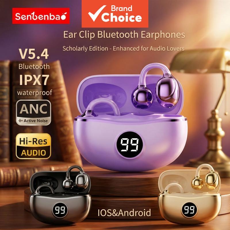 SenBenBao S151 หูฟังหูฟังไร้สายต้นฉบับ Fone ชุดฟังบลูทูธพร้อมไมโครโฟนแฮนด์ฟรีตัดเสียงรบกวนคลิปเพลงกีฬาสําหรับเล่นเกมปลั๊กอุดหู