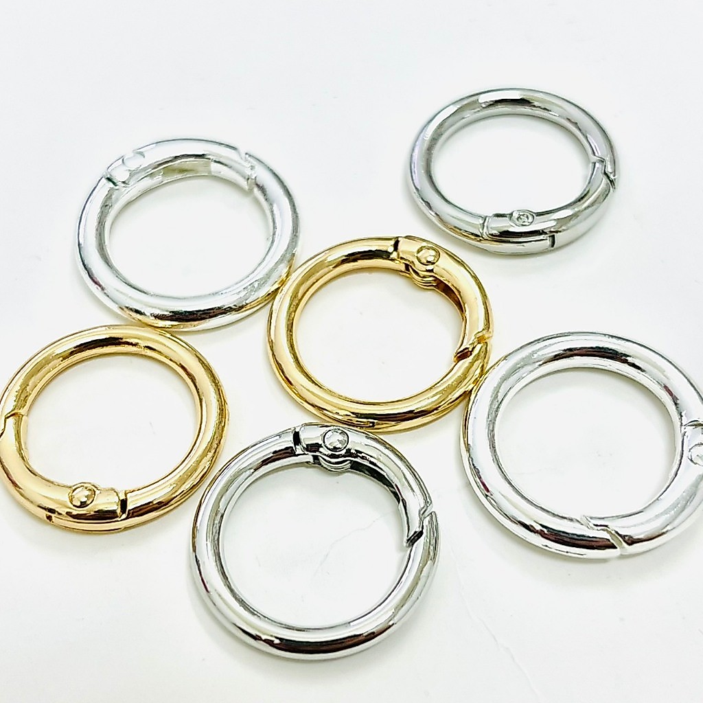 ห่วง กลม ทอง โรเดียม เงิน เกรดเอ 20mm 25mm ห่วงสปริงล็อค สำหรับ พวงกุญแจ อุปกรณ์งานฝีมือ DIY