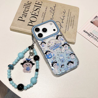 เคสโทรศัพท์ขาตั้งแม่เหล็กลายการ์ตูนน่ารักพร้อมตุ๊กตา SanSan สําหรับ iPhone 17 Pro Max, 16 Pro, 15 Pro Max, 15/14 Pro, กันกระแทก iPhone 17 ฝาครอบป้องกัน