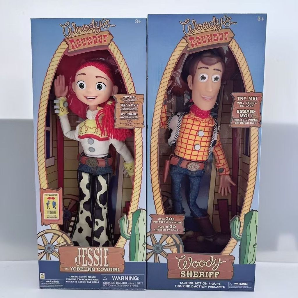 40 ซม. Toy Story Woody ตุ๊กตาคาวบอย Buzz Lightyear Jessie พร้อมเสียงภาษาอังกฤษดึงสตริงพูดคุยของเล่น