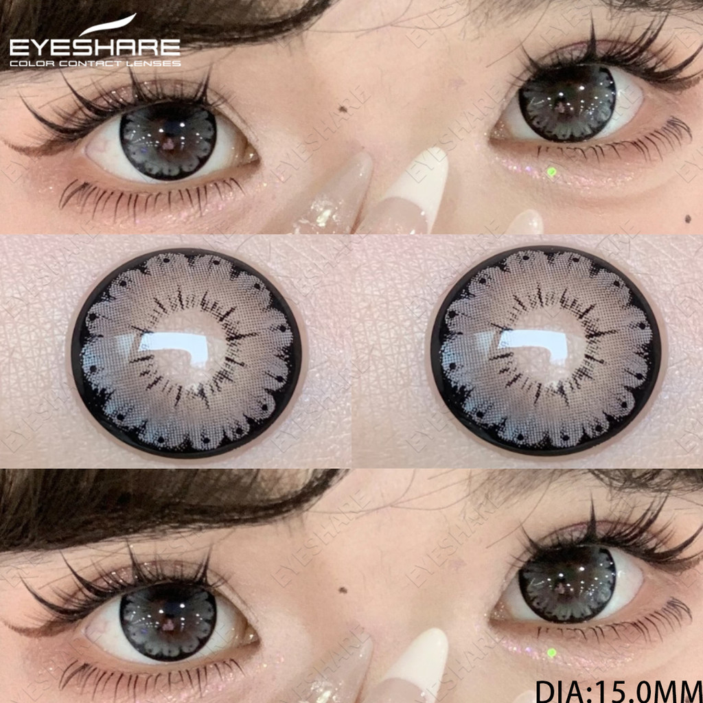 สายตา 1คู่ตาโตสีดําคอนแทคเลนส์สีสําหรับตาสีน้ําตาล สีคอน เลนส์เครื่องสําอางฟ้าเลนส์เครื่องสําอางตาใช้ปี
