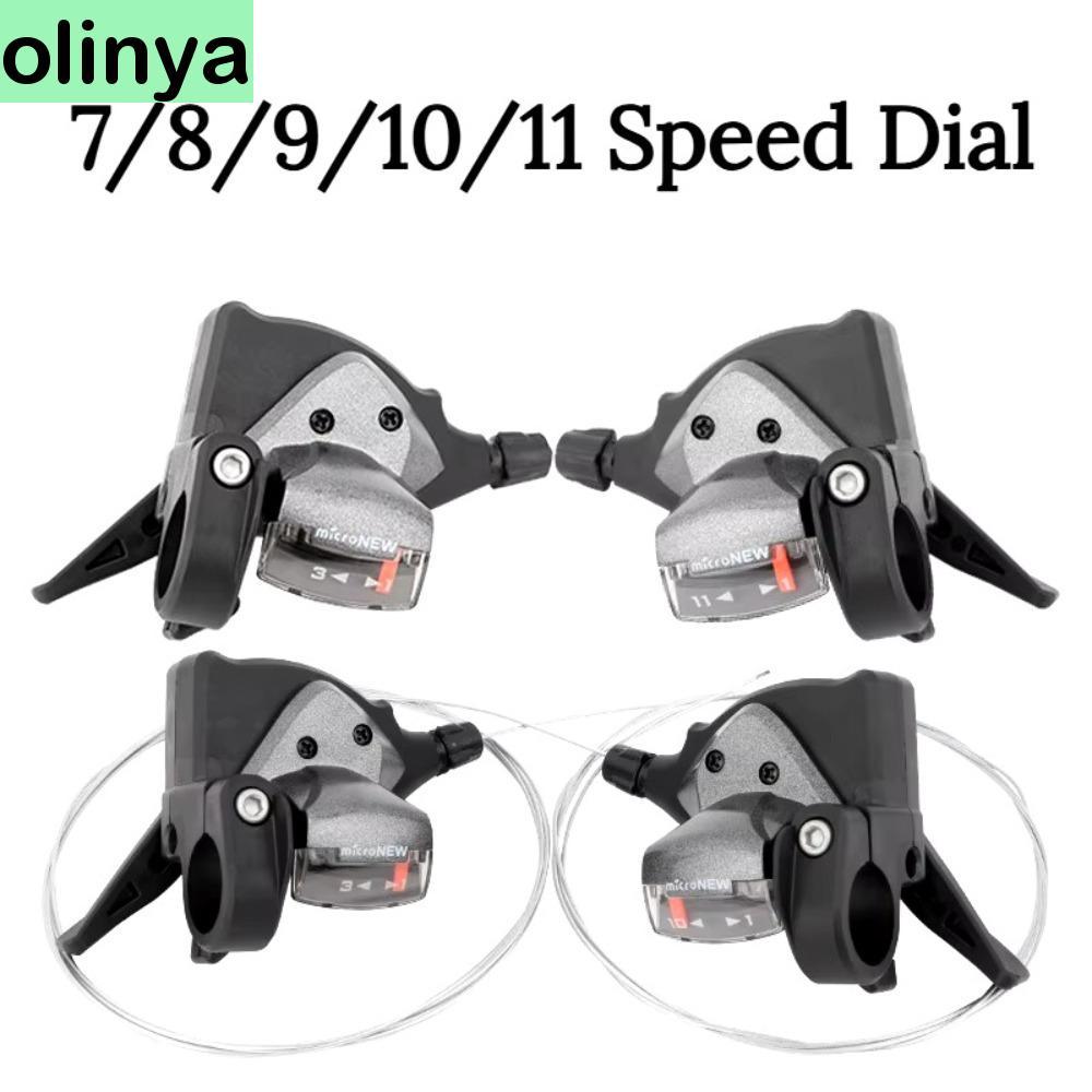 OLINYA คันโยกจักรยาน Shifter, 7/8/9/10/11Speed Universal Mountain Bike Shifter, ซ้ายขวา Thumb Shifte