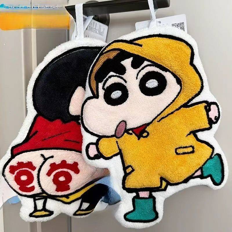 ใหม่ Crayon Shin-Chan ผ้าเช็ดมือแขวนน่ารักดูดซับ Quick-Drying ห้องครัวหนาห้องน้ําเด็กผ้าเช็ดหน้า Rag
