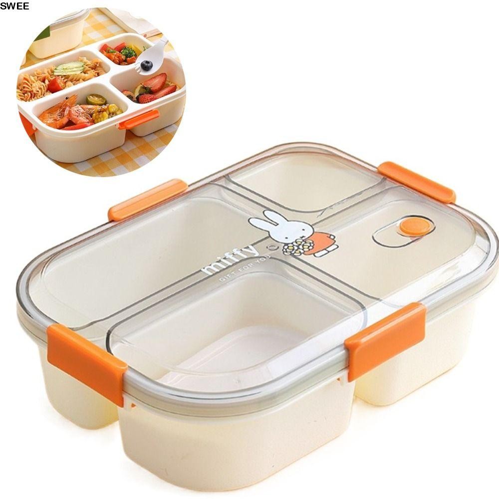 SWEE Miffy กล่องข้าว กล่องอาหารกลางวันน่ารัก มี 3/4 ช่อง สามารถอุ่นด้วยไมโครเวฟ ฟรีกล่องจุ่ม + ช้อน