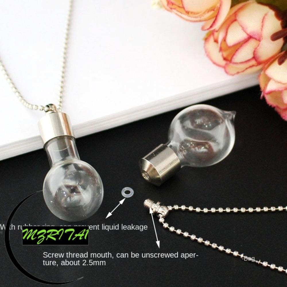 MARITA1 Vial สร้อยคอ, เครื่องประดับ Urn พร้อมโซ่บอล Wishing Jars สร้อยคอ, ขี้เถ้าเติมได้แบบพกพา Fill