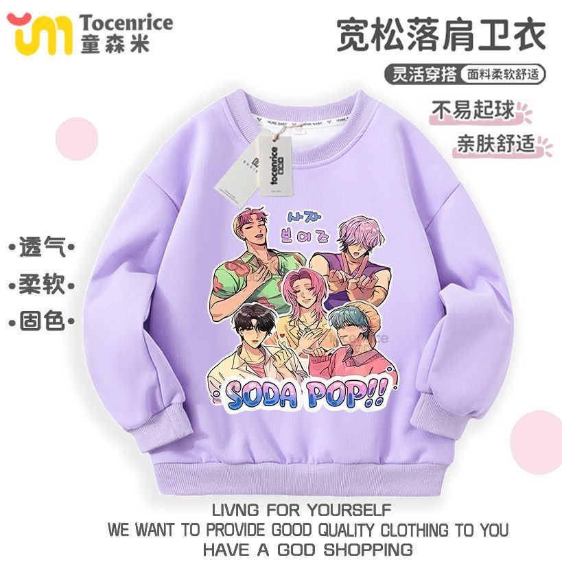 100% K เด็ก saja demon ผ้าฝ้ายแท้ Top เสื้อเด็ก Cross-Border การ์ตูนเสื้อผ้า hunters k รอบคอเด็ก Uni