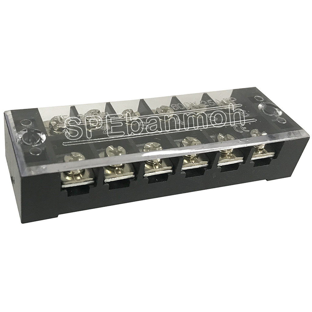 [ 1 ชิ้น ] TB1506 เทอร์มินอล 6 ช่อง 6P 15A 600V TB Terminal Block Screw Terminals 15แอมป์ เทอร์มินอลต่อสายไฟ Circuit ...