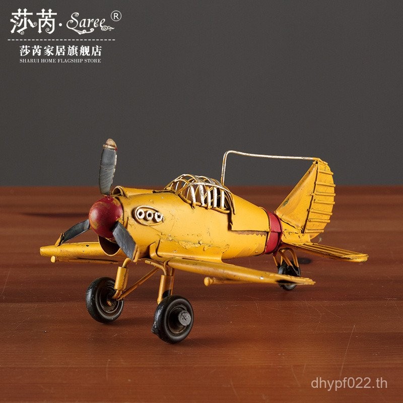 Wrought Iron Home Nostalgic Double Wing Shop รุ่นห้องนั่งเล่นเครื่องบินตู้ทีวีเครื่องประดับตกแต่งเคร