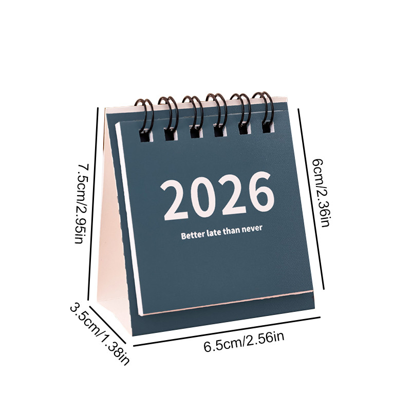 2026 ปฏิทินตั้งโต๊ะขนาดเล็กที่สร้างสรรค์และเรียบง่ายสําหรับนักเรียนปฏิทินแผนตรวจสอบอินสไตล์ อิน พร้อมขาตั้ง - รูปที่ 2