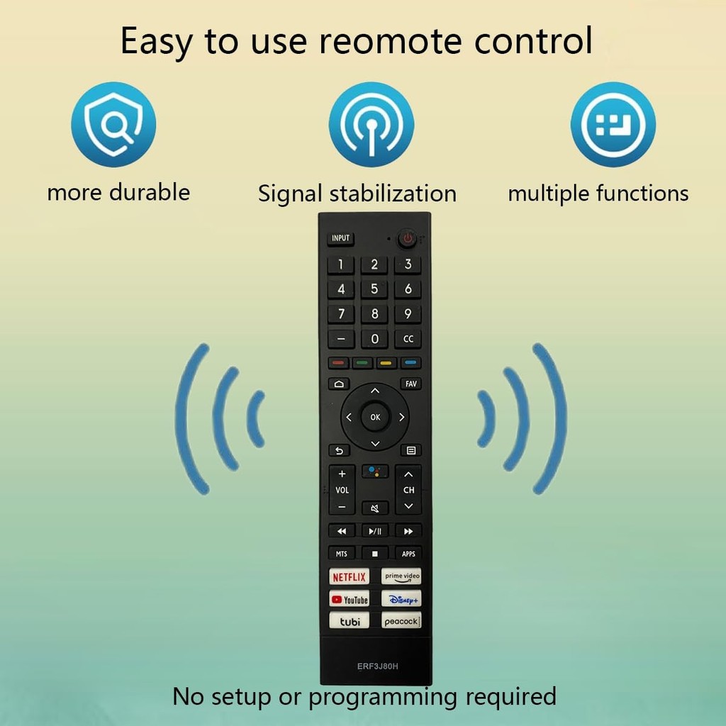 GHUST ERF3J80H รีโมทคอนโทรลสําหรับ HISENSE สมาร์ททีวี 55A6G 50A6G 43A6G 55U68G 50U6G 65U6G 75A6G 65U