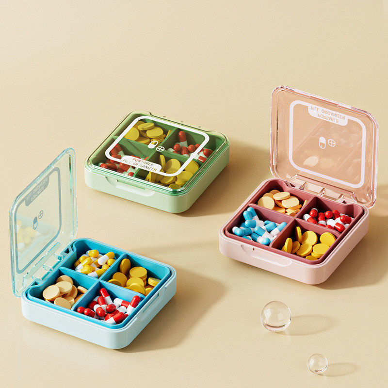 Mini Pill Box Travel Pill Box Pill Storage Box Portable Daily Cross Medicine Storage Plastic