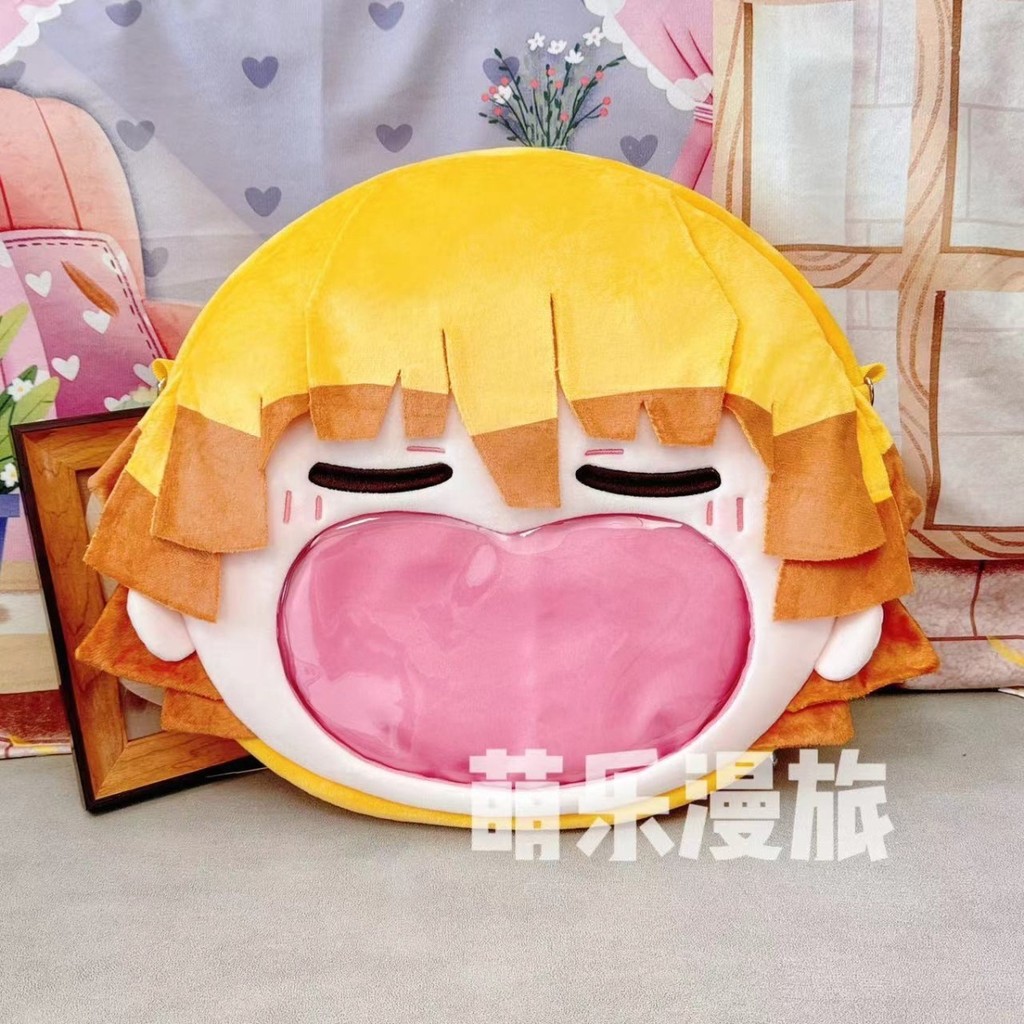 ตุ๊กตาอนิเมะ Zenitsu และกระเป๋าเป้สะพายหลังแบบ Crossbody