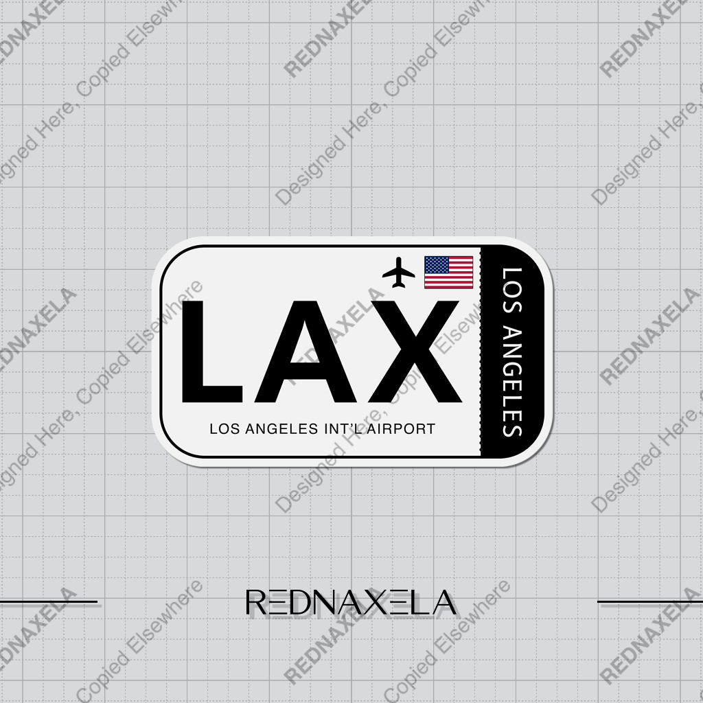 Los Angeles International Airport Code LAX Sign Sticker สติ๊กเกอร์ไวนิล