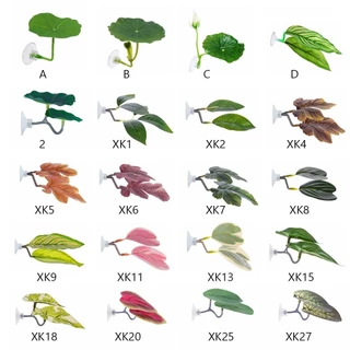 PEARLTH Fish Spaw ไม้ประดับ,ถ้วยดูดจําลองใบบัว/ใบประดิษฐ์ Betta Fish Rest Leaf,Rest/ซ่อน/วางปลาพลาสติก REST Terrace