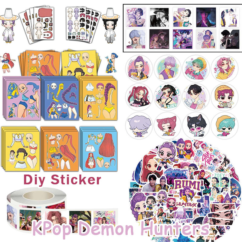 สติ๊กเกอร์ KPop Demon Hunters Saja Boys Diy สติกเกอร์ Creative Rumi สติกเกอร์ตกแต่งของขวัญ