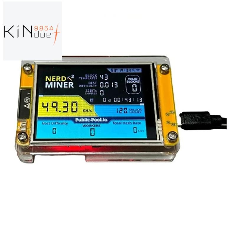 ใหม่ Nerdminer V3 2.8 นิ้ว BTC Solo Nerd Miner Crypto Solo Mining Machine