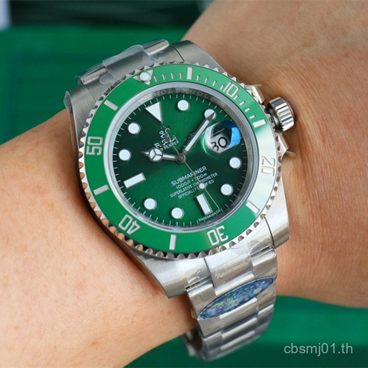 น้ําผีนาฬิกาชายสีเขียวน้ําผีชุดนาฬิกาอัตโนมัติเต็มรูปแบบนาฬิกาผู้ชายเหล็กวงส่องสว่างนาฬิกาผู้ชายกันน