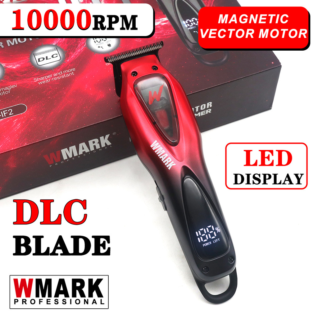 WMARK NGIF2 Trimmer สําหรับชาย DLC ใบมีด 10000RPM แม่เหล็ก Vector มอเตอร์โลหะเต็มรูปแบบ LCD Professi