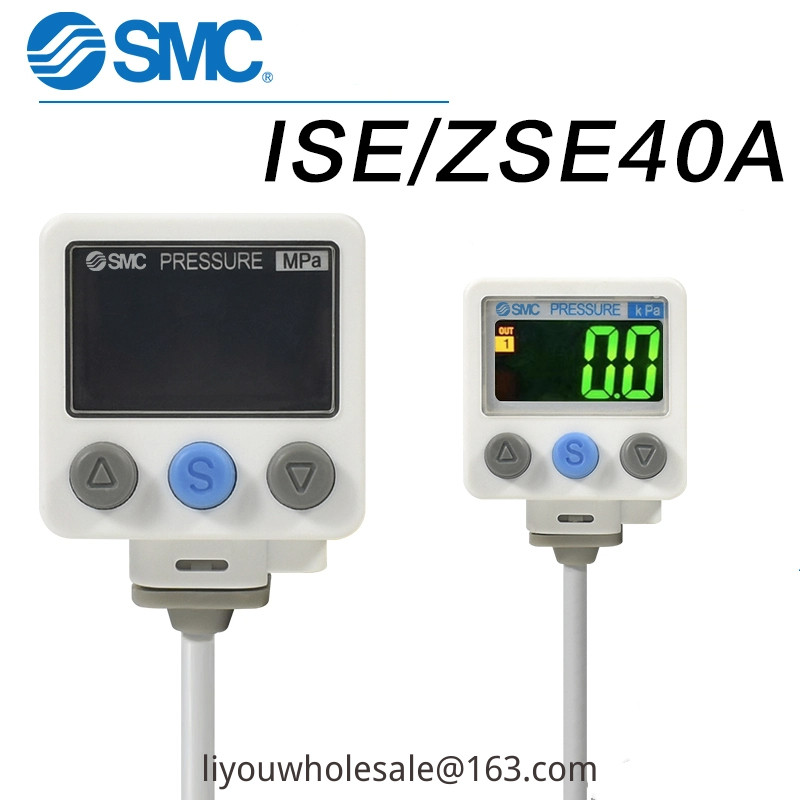 SMC จอแสดงผลดิจิตอลสวิทช์ความดัน ISE40A-01-R สูญญากาศเครื่องวัดความดันลบ ZSE40AF-01-RSTV-X501