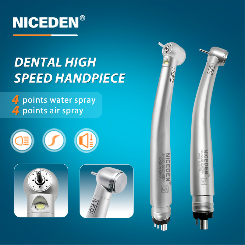 NICEDEN Dental Handpiece DynaLED พร้อมสเปรย์น้ํา Handpiece ความเร็วสูง LED