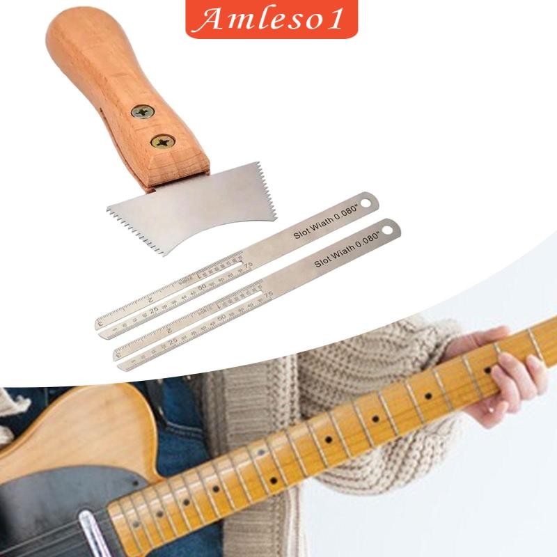 [Amleso1] ใบเลื่อยสล็อตกีต้าร์ Fingerboard Fret Protector ชุดบํารุงรักษากีตาร์ Fret