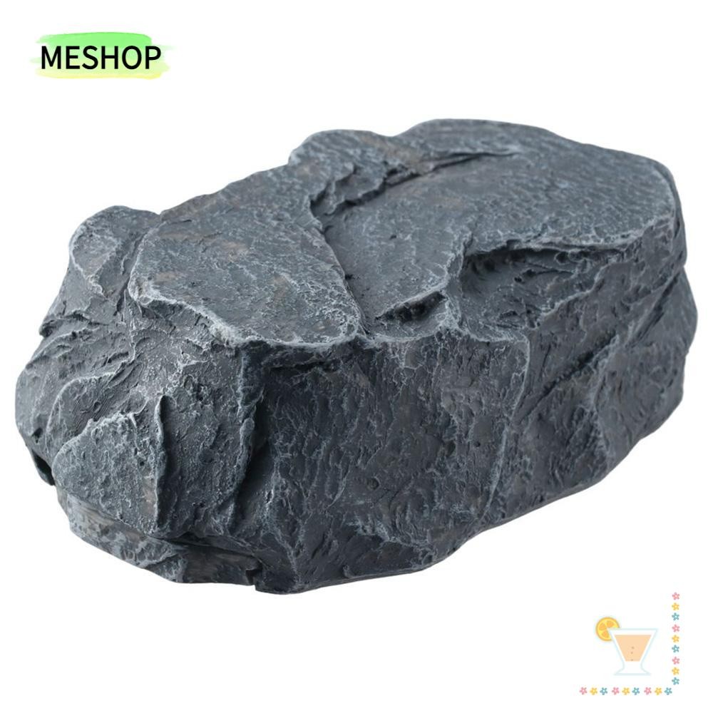 MESHOPTH กล่องเก็บกุญแจ, กล่องเก็บกุญแจรูปหินซ่อนอะอะ, กล่องยาเครื่องประดับรักษาความปลอดภัยสีน้ําตาลน่ารักกลางแจ้ง