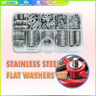 ร้านอยู่ที่ไทย ชุด360ชิ้น แหวนรองน็อตสแตนเลส M2-M10 แหวนอีแปะ flat washer stainless steel เครื่องมือช่าง