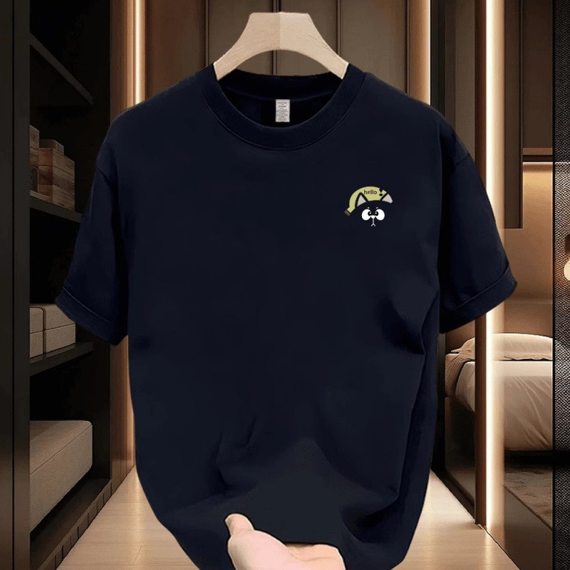 ชุดเดรสสุดฮอตสไตล์วัยรุ่นฤดูร้อนอินเทรนด์อินเทรนด์อินเทรนด์เสื้อยืดแขนสั้นชาย2025ใหม่ผ้าฝ้ายสไตล์ญี่