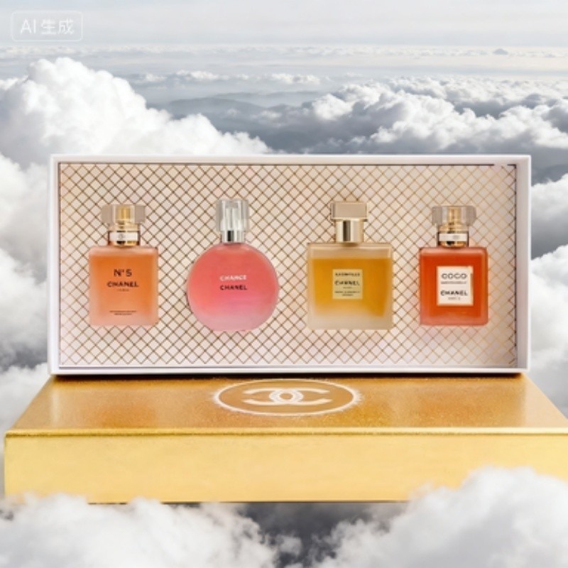 5555y-CHA Nair Frosted Perfume Medium Sample กล่องของขวัญสี่ชิ้นสําหรับแฟน 25ml * 4 N5 Pink Encounte
