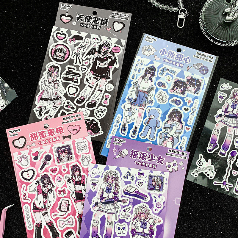 Zaomo Y2K สติ๊กเกอร์ซีรีส์สาว เกาหลี domi Matte โฟม Y2K สติ๊กเกอร์ซีรีส์สาว สติ๊กเกอร์ seriestv98