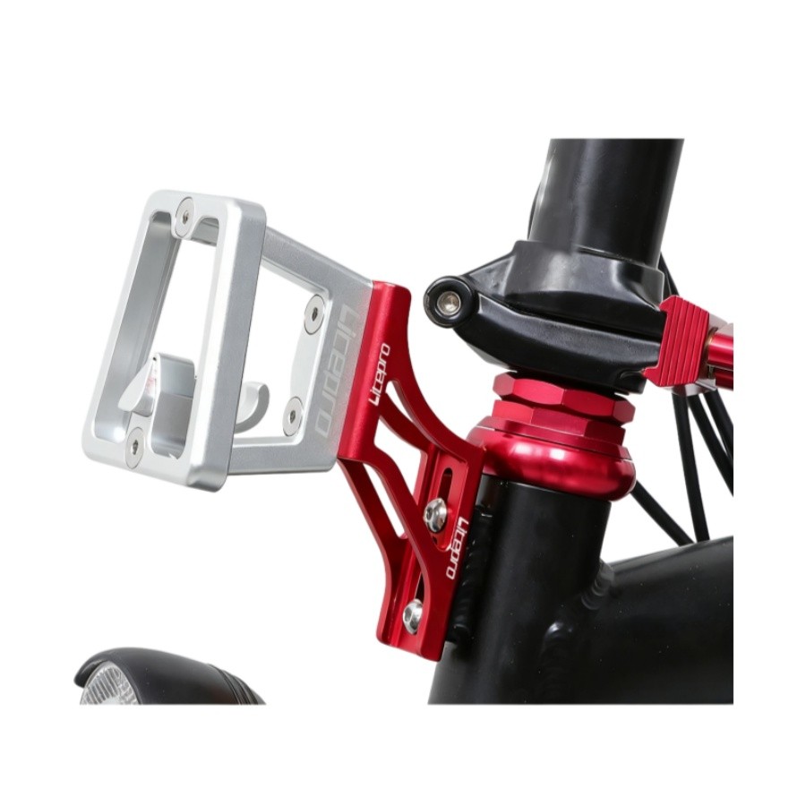 Litepro อะแดปเตอร์ raiser กะทัดรีน ยกที่นั่งอลูมิเนียม มีกระเป๋าด้านหน้า carrier mount สำหรับจักรยาน dahon และ brompton