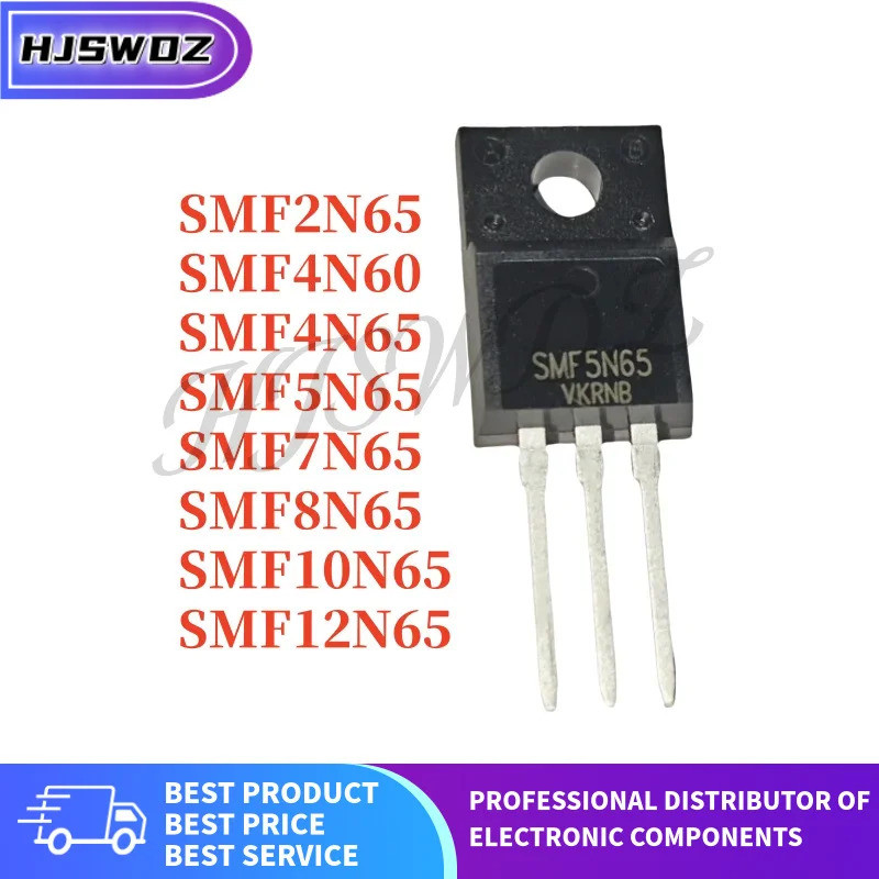 1-5PCS SMF5N65 SMF4N65 SMF4N60 SMF12N65 SMF8N65 SMF7N65 SMF10N65 SMF2N65 TO-220F Field Effect ทรานซิ