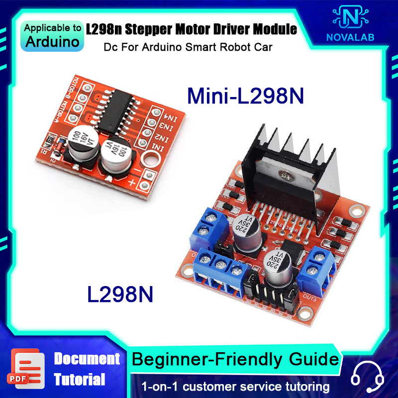 NovaLab L298n Mini L298nStepper โมดูลไดร์เวอร์มอเตอร์ Dc สําหรับ Arduino สมาร์ทหุ่นยนต์รถ 067CVS