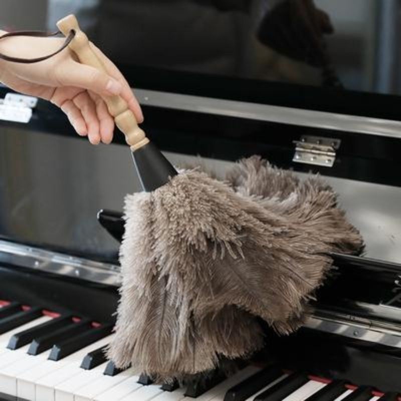 Static Ostrich Duster Retractable Non-Falling ในครัวเรือนกําจัดฝุ่นทําความสะอาดรถกวาดฝุ่นหนา Feather
