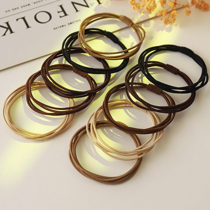 皮筋女扎头发绳头饰高弹力发圈简约简约发饰皮套女细头绳Rubber band women's hair rope headdress high elastic hair ring20250913
