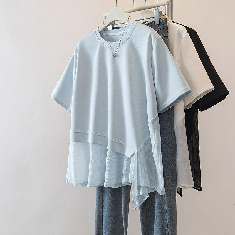 เสื้อเชิ้ตไซส์บวกสำหรับสาวๆ ทรงหลวม สไตล์แฟชั่นฤดูร้อนและชุดลำลอง