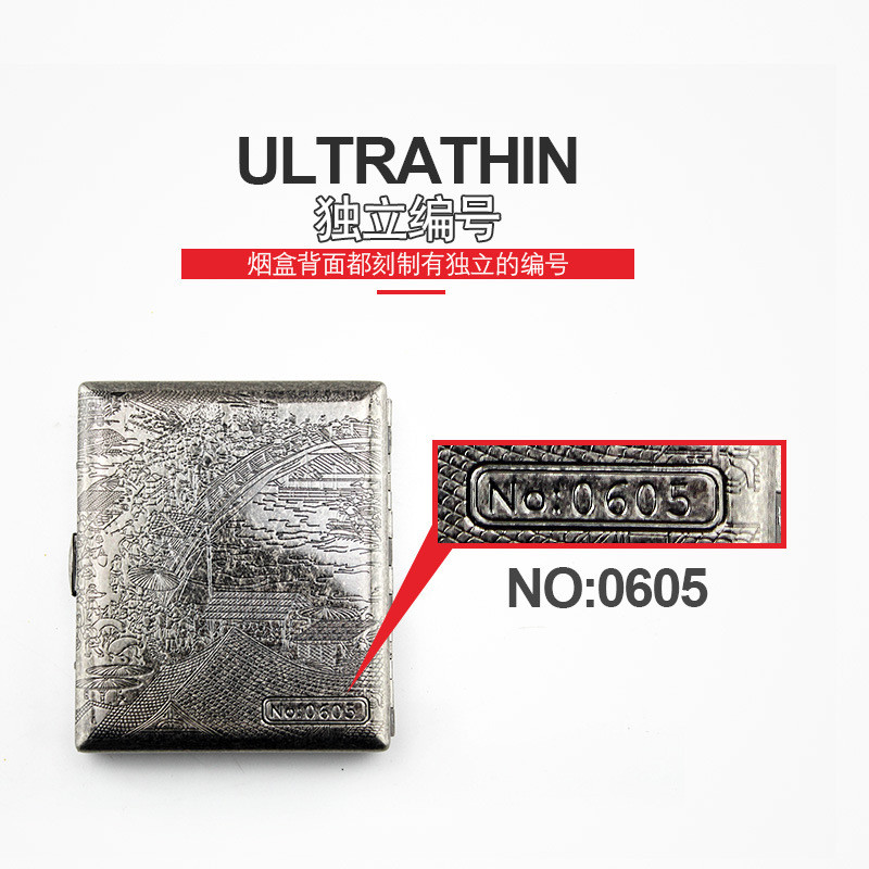 ต้นฉบับแท้ IMCO IMCO ทองแดงบริสุทธิ์กรณีบุหรี่ 20 Sticks Ultra-Thin Creative หกด้านแกะสลักกรณีบุหรี่