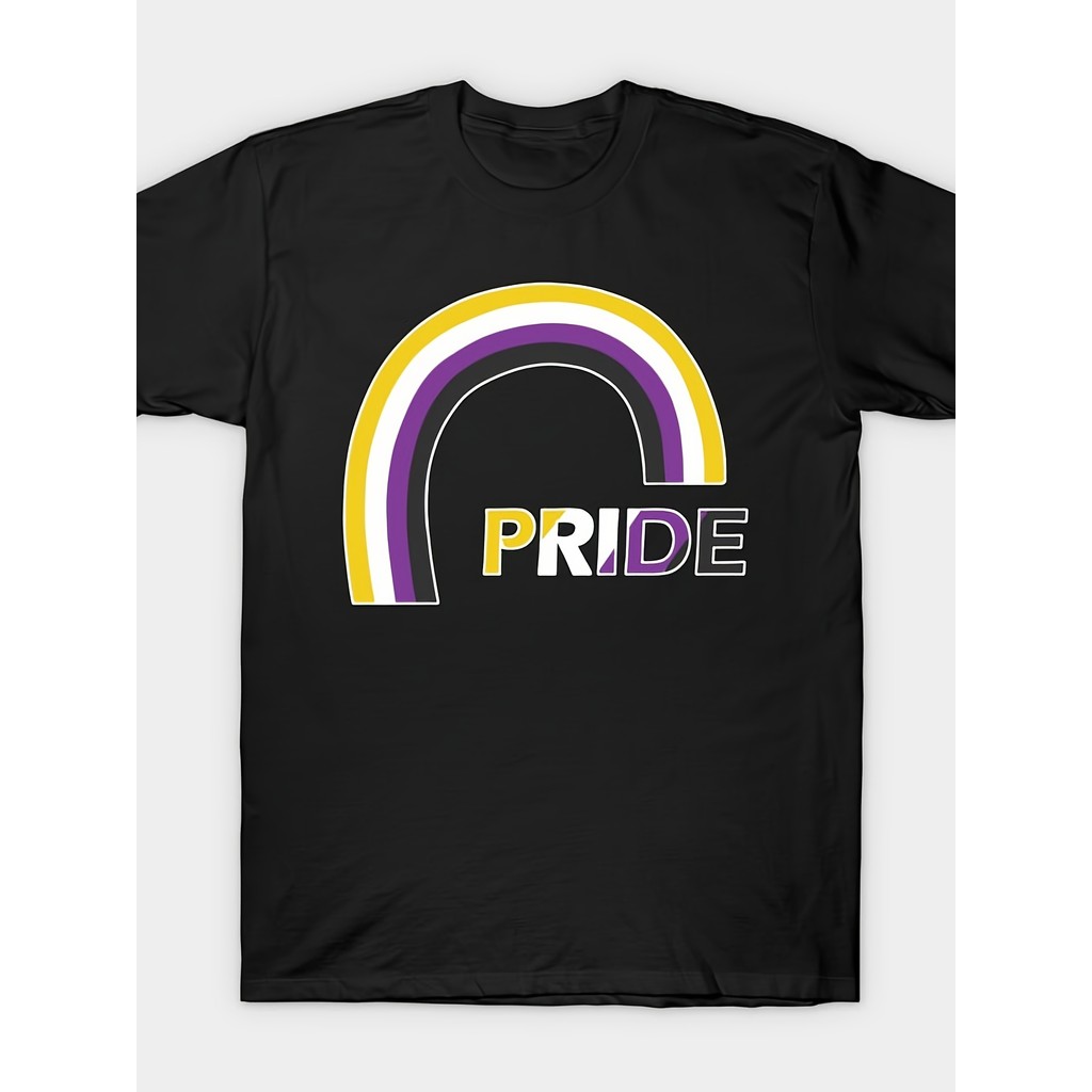 Pride Non-Biner Rainbow Flag เสื้อยืด Cool Arcade Design LGBTQ + Unisex Cool สบาย