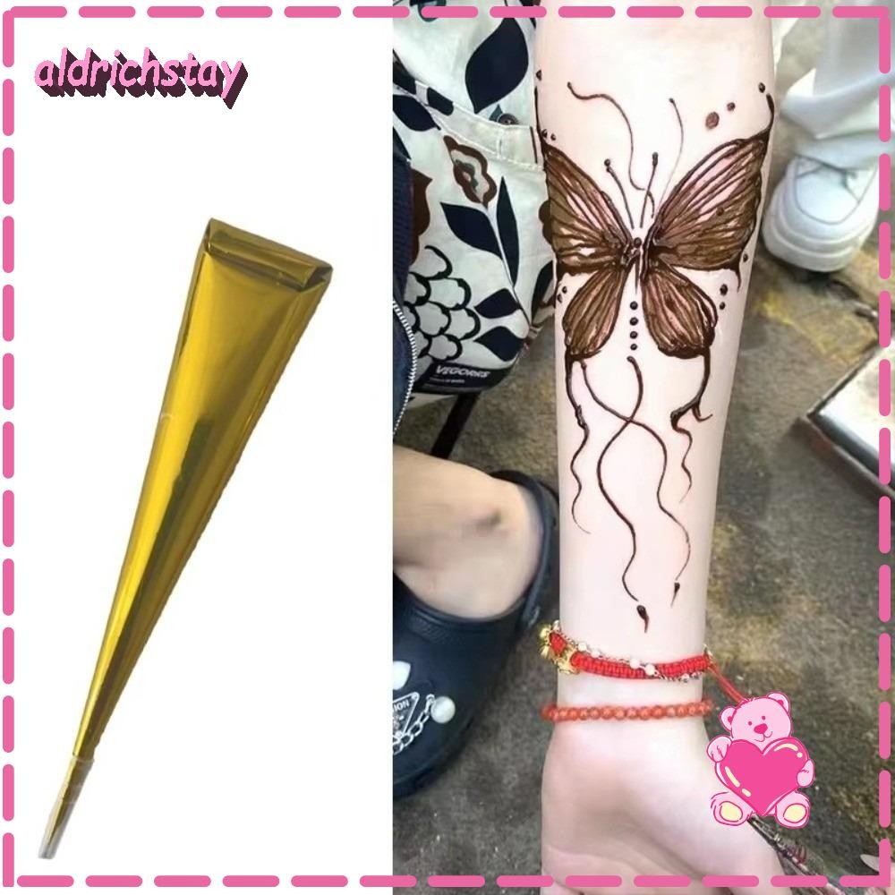 EXODUS Henna Tattoo Cream, Easy-To-Use Black Brown Henna Paste Cone, Mehndi กึ่งถาวรชั่วคราว Mehndi 