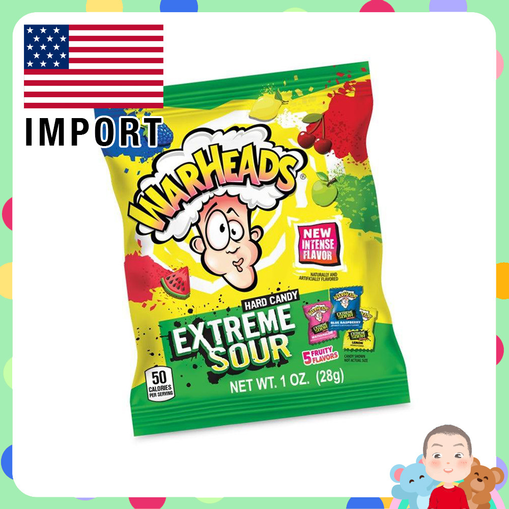 พร้อมส่ง 🚚 นำเข้าจาก 🇺🇸 💥🍋 Warheads Extreme Sour 1oz Assorted / วอห์เฮดส์ เอ็กซ์ตรีม ซาวร์ ลูกอมเปรี