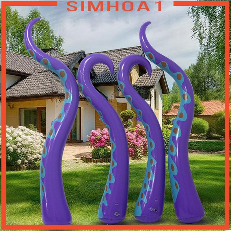 [Simhoa1] 4x Halloween Inflatable Octopus Tentacles Creative สําหรับประตูหน้าต่างสวน