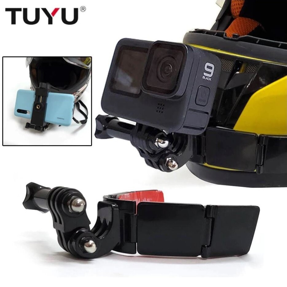 ที่ยึดกล้องใต้หมวกนิรภัยรูปตัว V ยี่ห้อ TUYU สำหรับ GoPro และกล้องอื่นๆ