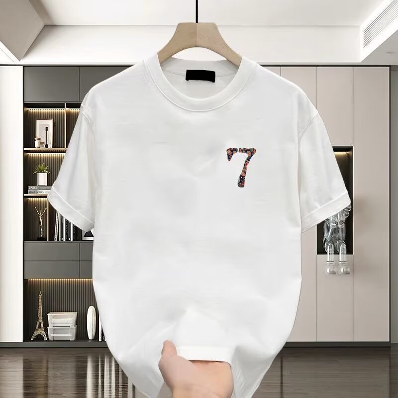 2025 NEW 2025 American Style Short Sleeve T-Shirt for Men and Women 2025 Summer Trendy Number 7 Loos