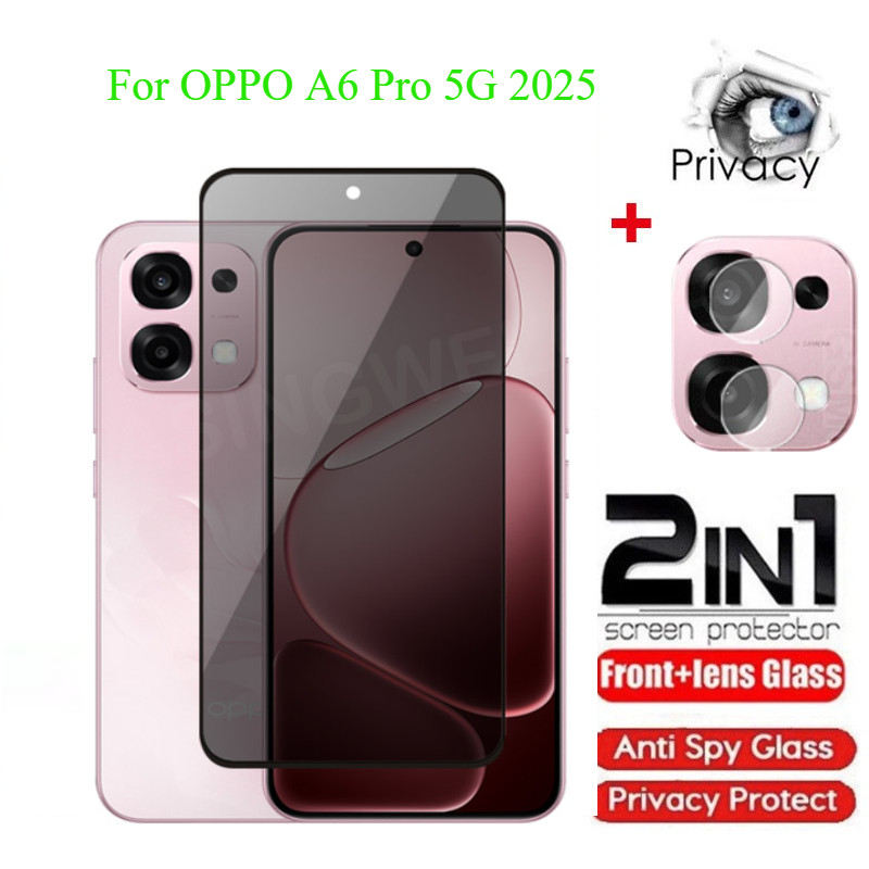 ป้องกันหน้าจอสําหรับOPPO A6 Pro A6X A6i A6t A6s A6c A6t Pro 5G 4G 2025 กระจกนิรภัยส่วนตัวAnti-Spyคลุมทั้งหมดป้องกันหน้าจอAnti Peekความเป็นส่วนตัวฟิล์ม – โปรปัง