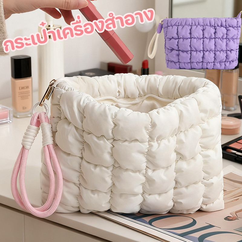 พร้อมส่ง กระเป๋าเครื่องสำอาง ผ้าPU อเนกประสงค์ ความจุขนาดใหญ่ เหมาะสำหรับการเดินทางออกนอกบ้าน