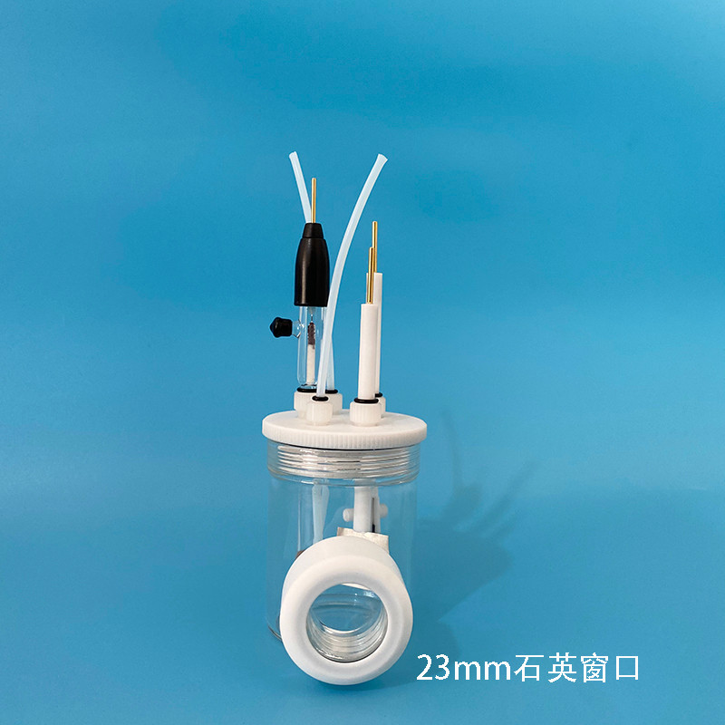 K040-S ชั้นเดียวปิดผนึก Photoelectric เคมีสระว่ายน้ําควอตซ์ Reactor 24 มม.หน้าต่างควอตซ์ Electrolyti