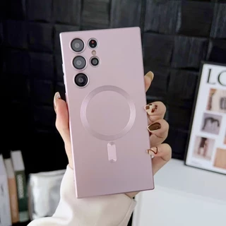 Magnetic Metallic สีเคสโทรศัพท์สําหรับ Samsung A57 A37 A07 A17 A06 A56 A36 A26 A16 A55 A35 A15 A54 A05S S26 Ultra S24 FE