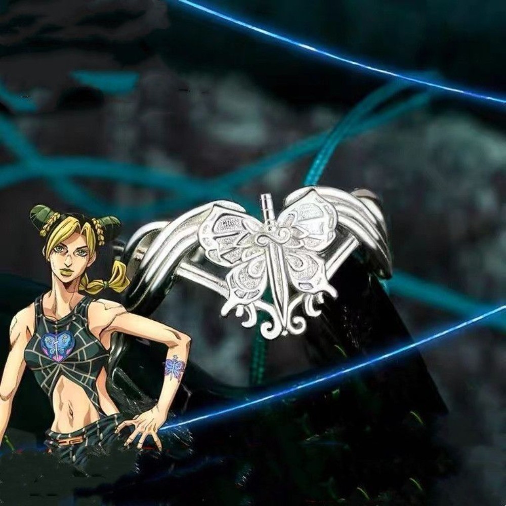 แหวนโลหะจาก JoJo's Bizarre Adventure สำหรับ Jolyne Cujoh .ACCESSORY FOR COSPLAY HALLOWEEN FASHION